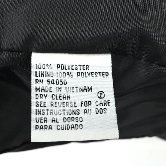 Le Suit Essentials Jacket Womens 10 Black Crepe Lined Blazer Gray Stitching - Picture 14 of 15